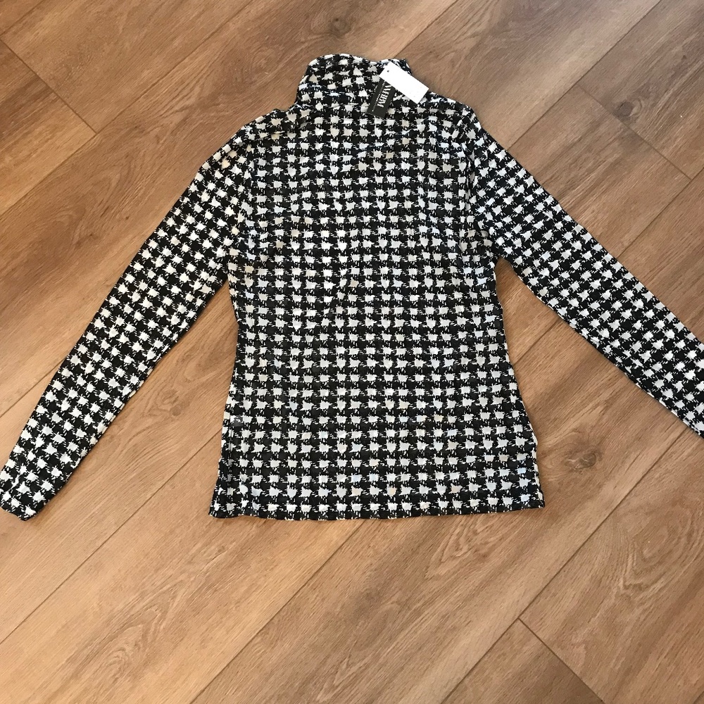 WHBM TURTLE NECK MESH TOP